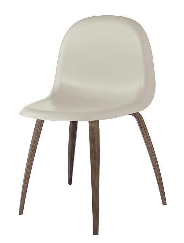 Gubi 5 Chair Moon Grey Hirek Walnut Base